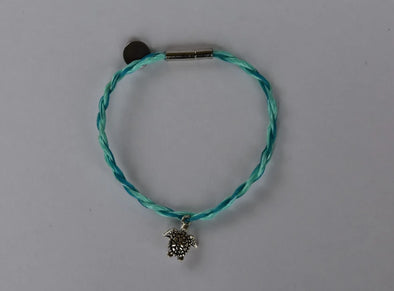 Turtle Fishing Rope Bracelet: Green and Blue